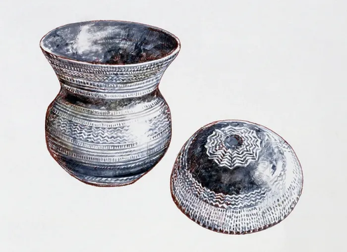 Framed Print : Ceramic containers, drawing, Spain, Bell-beaker culture, II millennium BC Framed Print : Ceramic containers, drawing, Spain, Bell-beaker culture, II millennium BC