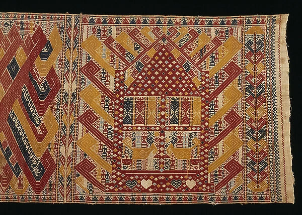 Ceremonial textile (palepai), late 19th century (cotton and metal-wrapped cotton yarn)
