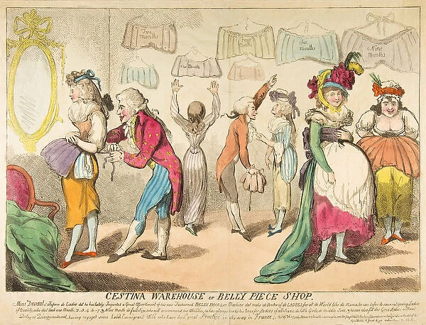 Cestina Warehouse or Belly Piece Shop, pub. 1793 (hand coloured engraving)