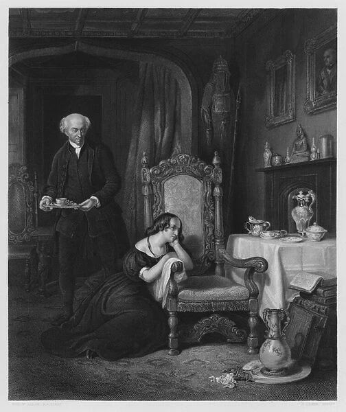 The Empty Chair, Abbotsford, from the picture in the Royal Collection (engraving)