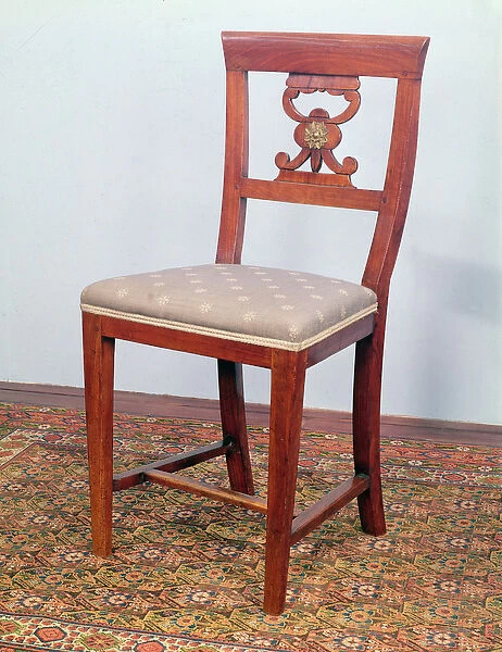 Chair, Biedermeier style, c. 1820 (fruitwood with brass mounts)