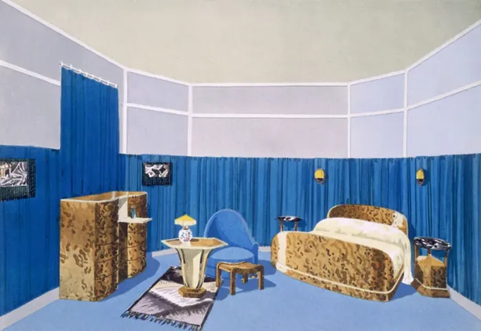 Framed Print : Chambre a Coucher, 1925 (colour litho)
