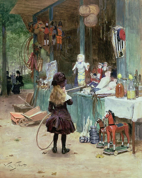 At the Champs-Elysees Gardens, c. 1897 (gouache on paper)