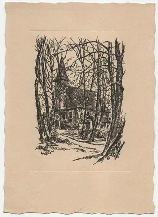 Framed Print : Chapel, unknown (etching)