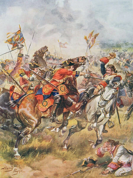 Charge of the Third Dragoons, illustration from Glorious Battles of English