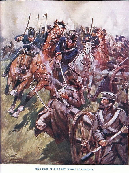 The charge of the Light Brigade, 1915 (colour litho)