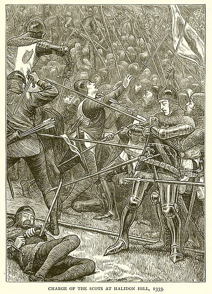 Charge of the Scots at Halidon Hill, 1333 (engraving)