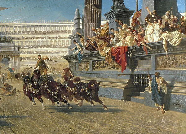 The Chariot Race, c. 1882 (oil on canvas) (detail of 201093)