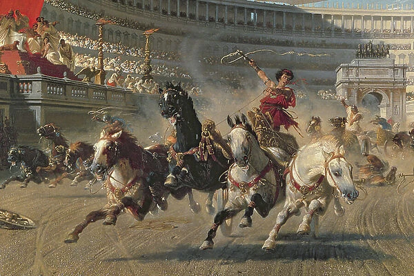The Chariot Race, c. 1882 (oil on canvas) (detail of 201093)