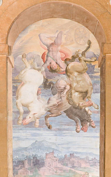 The Chariot of the Sun driven by Apollo diving towards the Earth, Eastern wall of Apollo Loggia, c. 1560 (fresco)