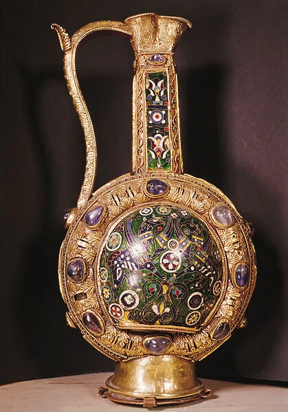 Charlemagnes water jug (gold & cloisonne enamel)