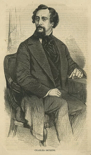 Charles Dickens, engraved by Bobbett-Hooper, from Harpers New Monthly Magazine, c
