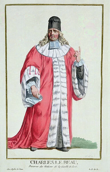 Charles le Beau (1701-78) from Receuil des Estampes, Representant les Rangs et les Dignites, suivant le Costume de toutes les Nations existantes, published 1780 (hand-coloured engraving)