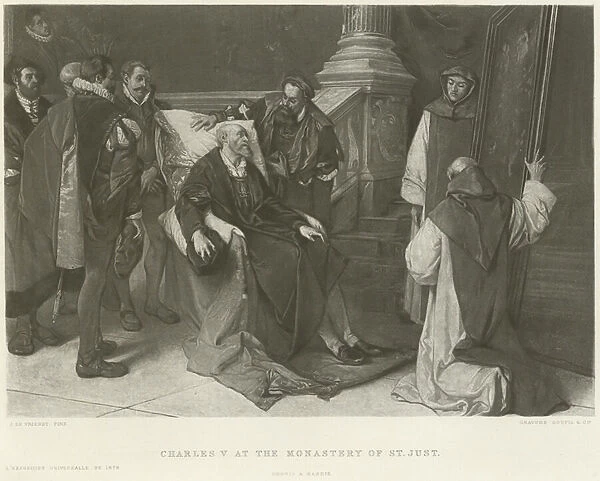 Charles V at the Monastery of St Just (gravure)