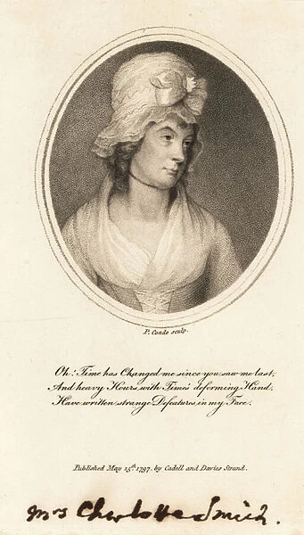 Charlotte Turner Smith, English Romantic poet and Gothic novelis, 1769 (engraving)