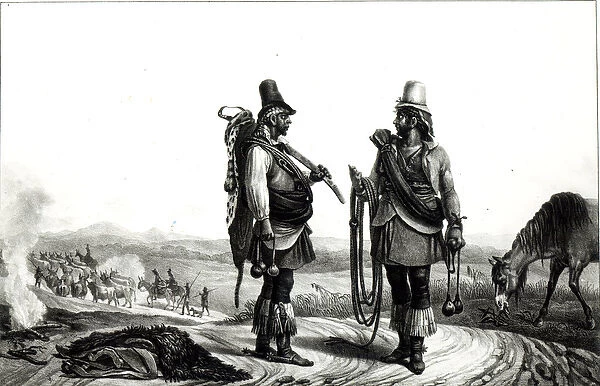 Charrua Indians from Voyage Pittoresque et Historique au Bresil, engraved by C