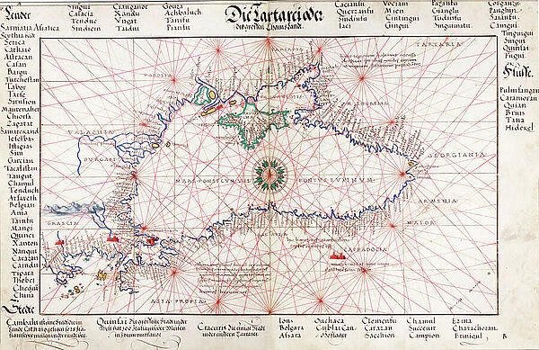 Chart of Black Sea, 1554 (vellum)
