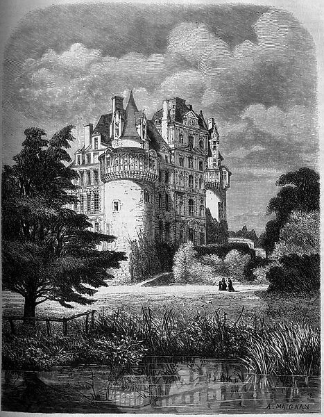 Chateau de la Loire: exterior view of the Chateau de Brissac (Renaissance architecture