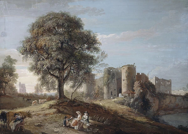 Chepstow Castle, 1790s (pencil and bodycolour on paper)