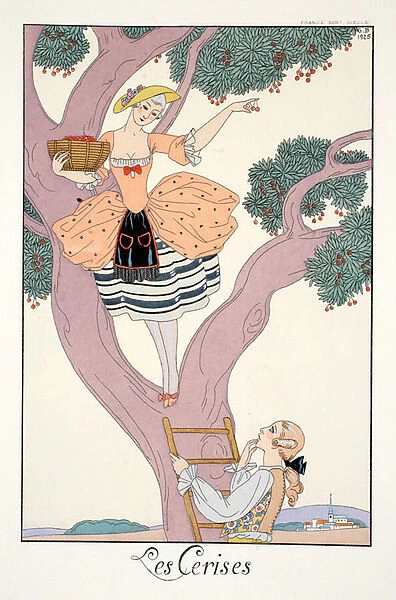 Cherries, from Falbalas & Fanfreluches, Almanach des Modes Presentes, Passees et Futures, 1926 (colour litho)