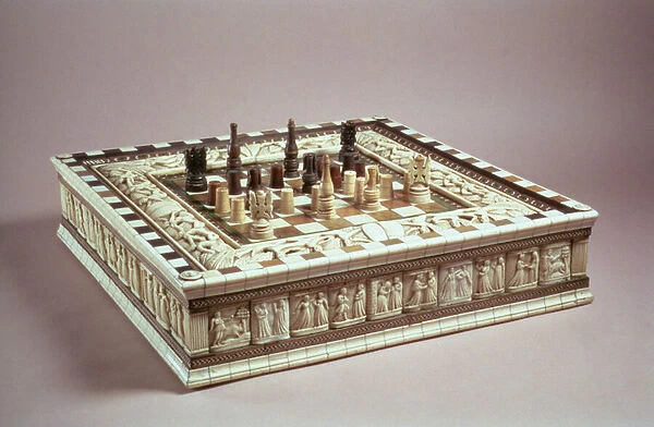 Chess board, 15th century (ivory)