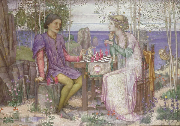 The Chess Game (oil on canvas)