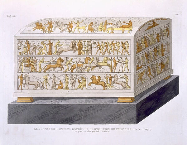 The Chest of Cypselus, illustration from General study of Greek architecture