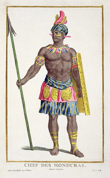 Chief of the Hondurans, 1780 (coloured engraving)
