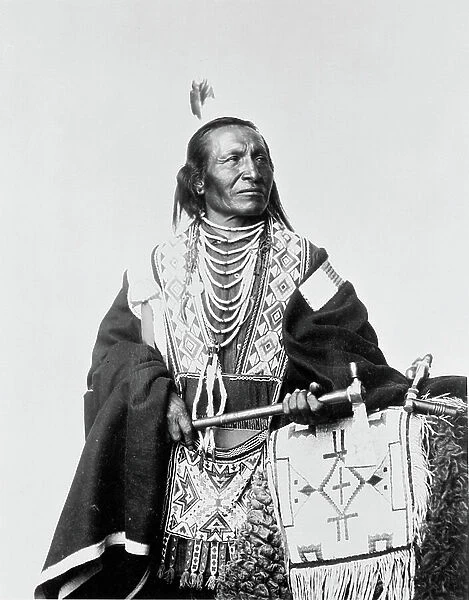 Chief Red Fox, a Sioux Indian, c. 1900 (b / w photo)