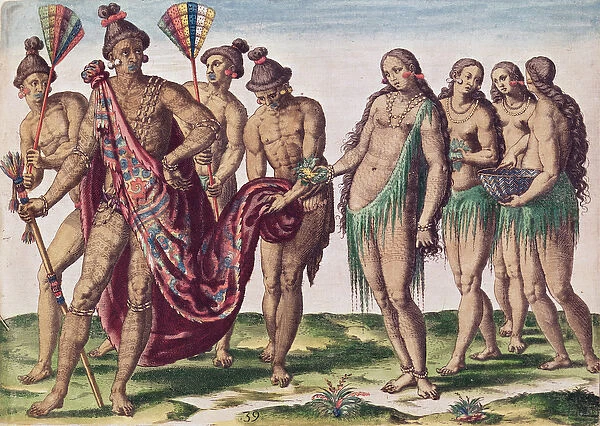 Chief Satouriona and his Wife go for a Walk, plate XXXIX from Brevis Narratio
