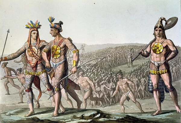 The Chiefs of Florida on their Way to War, c. 1820 (coloured engraving)