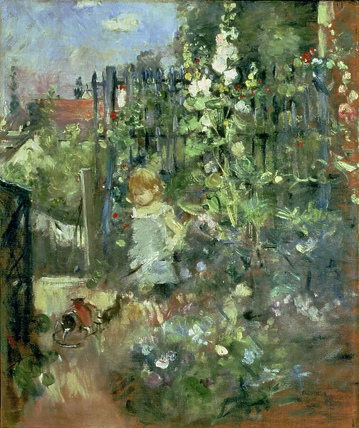 Child in the Hollyhocks, 1881 (oil on canvas)