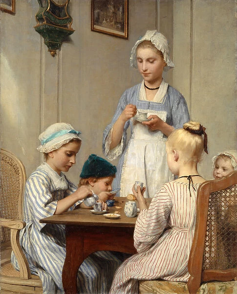 Children at Breakfast, 1879 (oil on canvas)