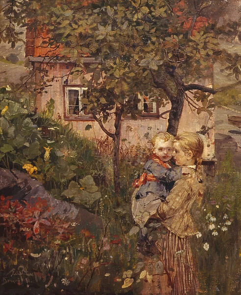 Children in the Garden, 1881 (oil on canvas)