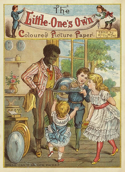 Children laughing at their reflections (chromolitho)