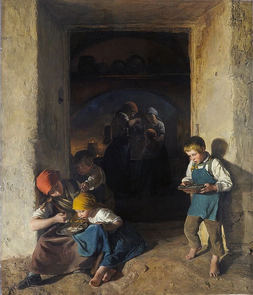 Children Receiving their Breakfast