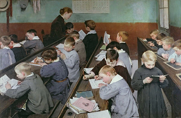 The Childrens Class, 1889 (oil on canvas)