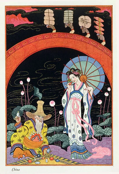 China, from The Art of Perfume, pub. 1912 (pochoir print)