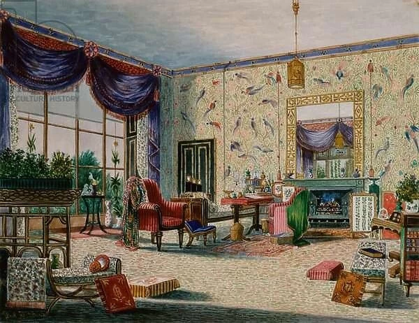 The Chinese Drawing Room, Middleton Park, Oxfordshire, 1839 (w  /  c)