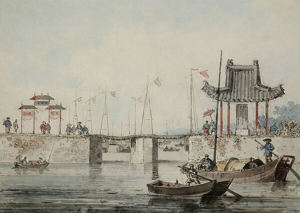 Chinese harbour scene, 1793 (Watercolour)