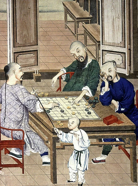Chinese playing game Go, 19th century (stamp)