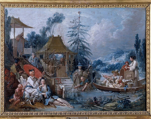 Chinoiserie: 'la peche'Painting by Francois Boucher (1703-1770)