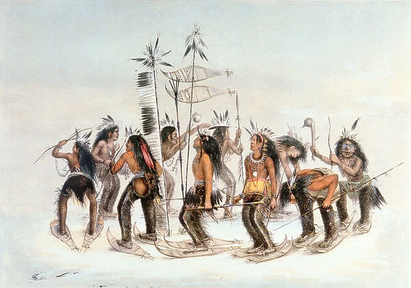 Chippewa Snowshoe Dance, c. 1835 (w  /  c on paper)