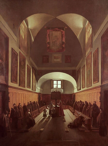 The Choir of the Capuchin Church, Rome, 1817 (oil on canvas)