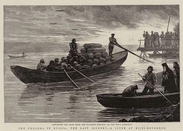 The Cholera in Russia, the Last Journey, a Scene at Nijni-Novgorod (engraving)