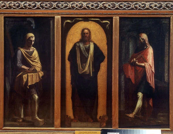 Christ avec deux Saints. Peinture de Sebastiano del Piombo (1485-1547). Huile sur toile. Art venitien, Renaissance. Regional Art Gallery, Tambov