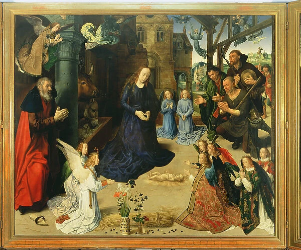 Christ Child Adored by Angels, Central panel of the Portinari Altarpiece, c. 1479