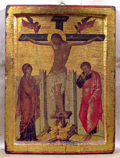 Christ on the Cross (tempera and gold leaf on panel)