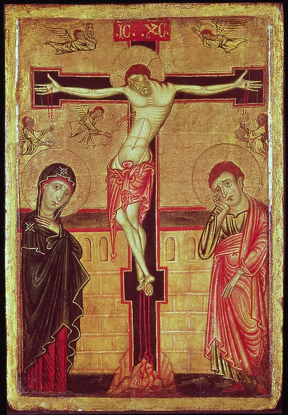 Christ on the Cross, with the Virgin Mary, St. John the Evangelist and Five Angels