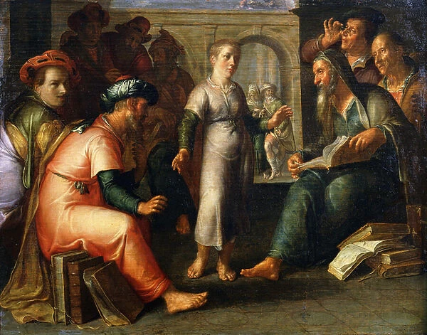 Christ among the Doctors (oil on panel)